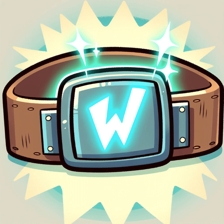 belt with a W as the buckle, image made with AI